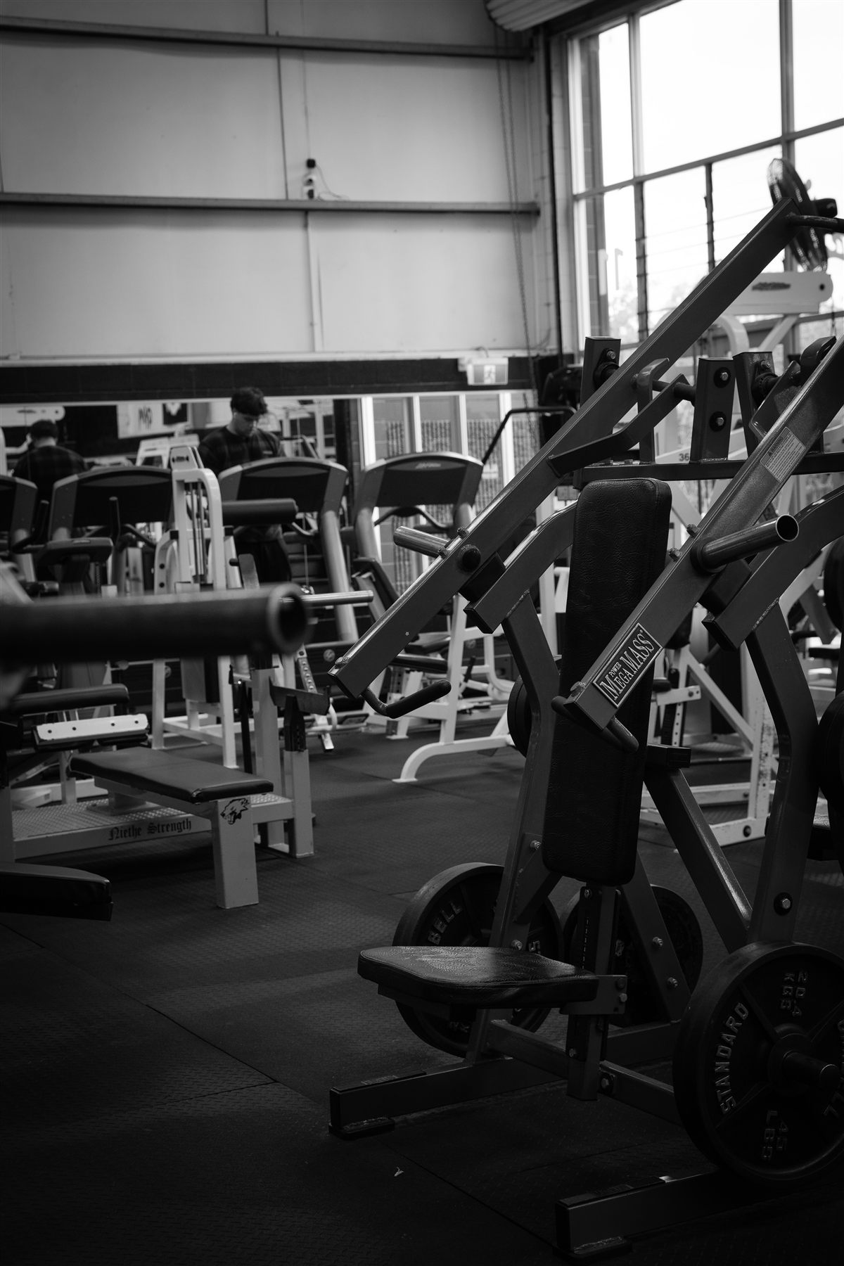 Strength equipment with the cardio area in the background
